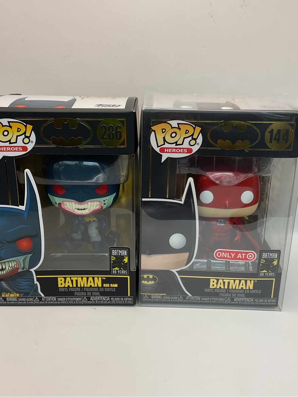 Funko Pop (2x Bundle) (144 &‎ 286) Batman Red Rain & Red Suit Target 80 Years